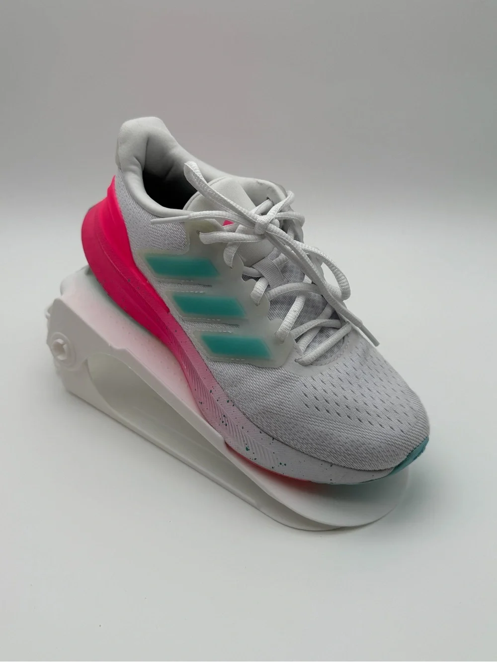 Adidas Girls’ Running Shoes | White/Teal/Pink | GUC | Size 4 | Style JS1097